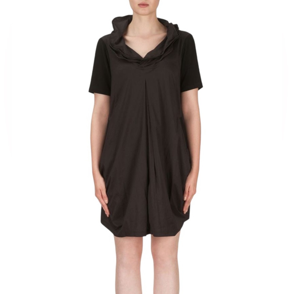 Joseph Ribkoff Black Architectural Short Sleeve Dress S
